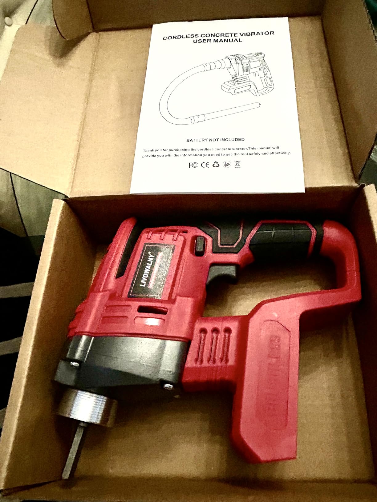 LIVOWALNY Handheld Concrete Vibrating Tool | Compatible with Milwaukee 18V Battery (Tool Only) 600W Cordless 3.8ft Shaft Rod 6000RPM Portable Vibrarator Remove Air Bubble customer photo 2