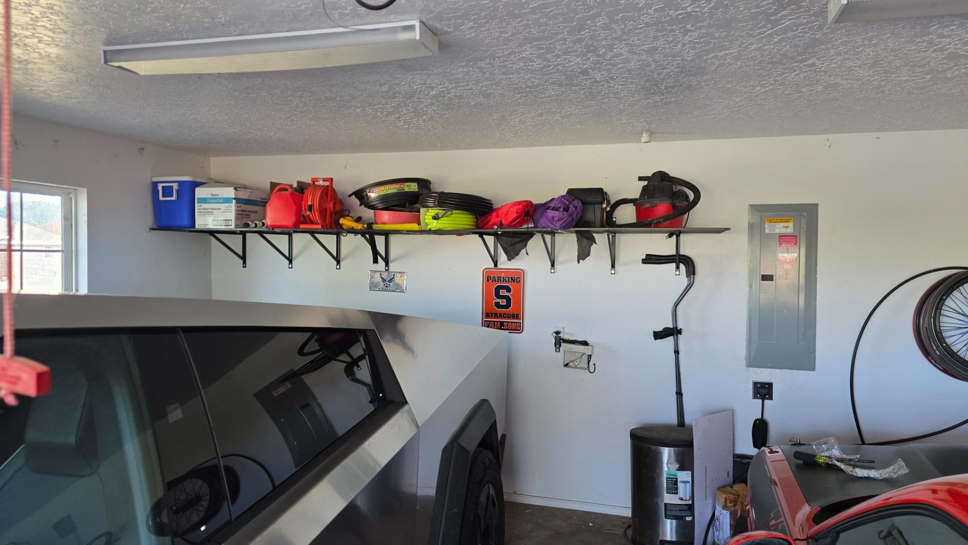 FLEXIMOUNTS 2-Pack 2x6ft Garage Wall Shelving with 8 Hooks, 1200lbs, Black customer photo 1