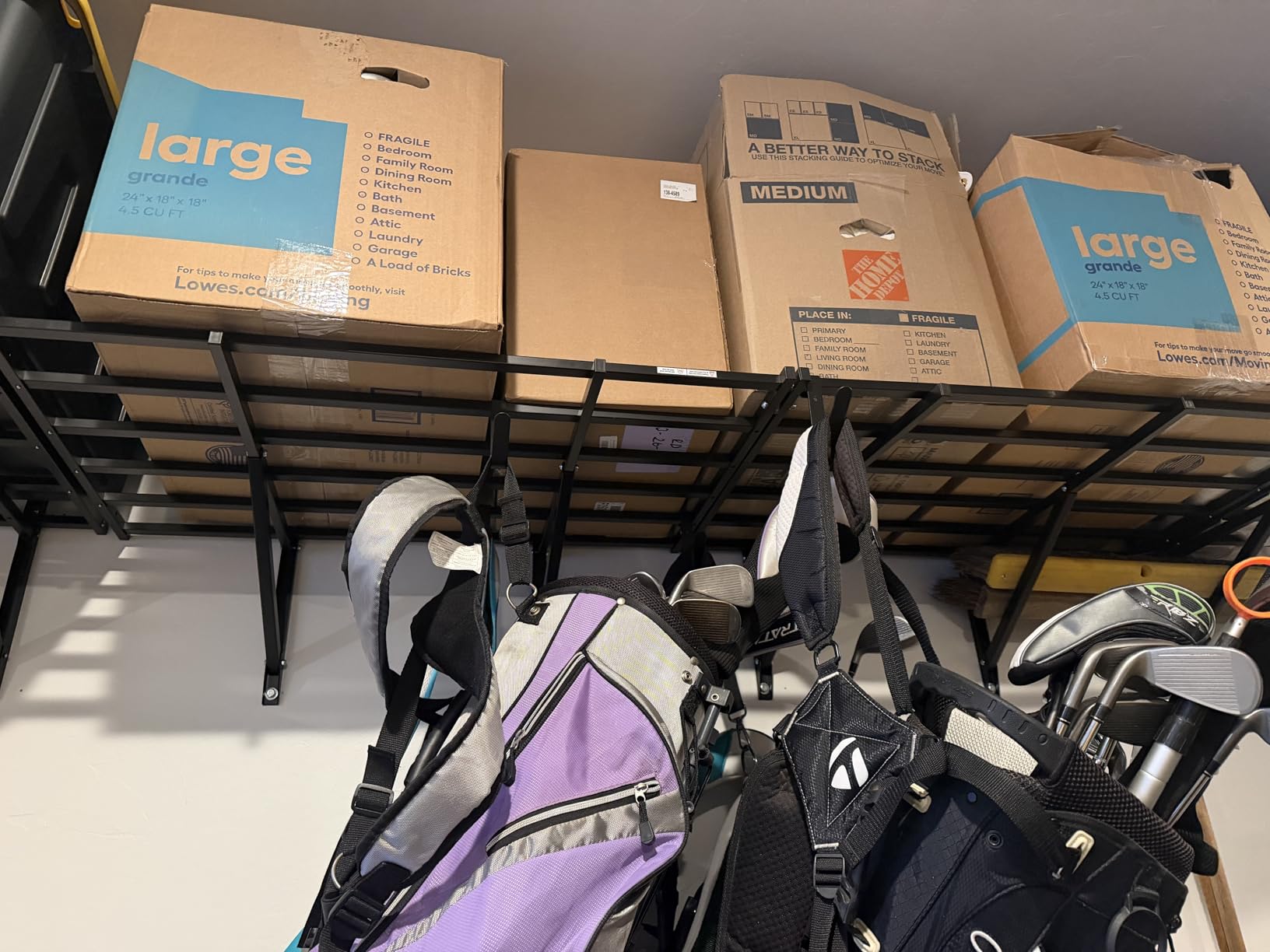 FLEXIMOUNTS 2-Pack 2x6ft Garage Wall Shelving with 8 Hooks, 1200lbs, Black customer photo 2