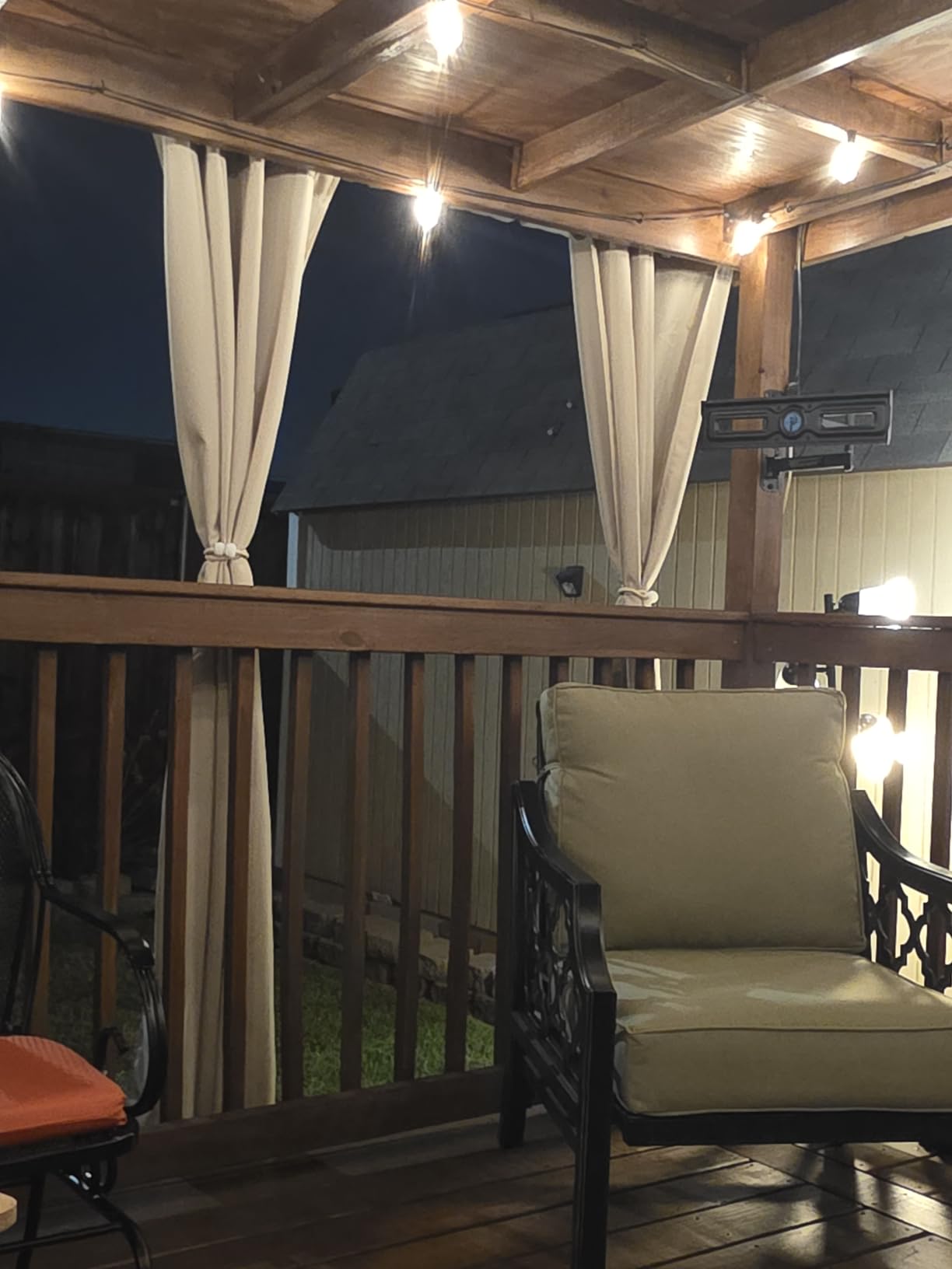 Outdoor Curtains for Patio Waterproof, 6 Drape Panels | Privacy & Weatherproof, Outside Curtains for Porch, Gazebo, Pergola, Cabana, Balcony, Grommet Top, 54 x 84 Inch, Cream customer photo 1