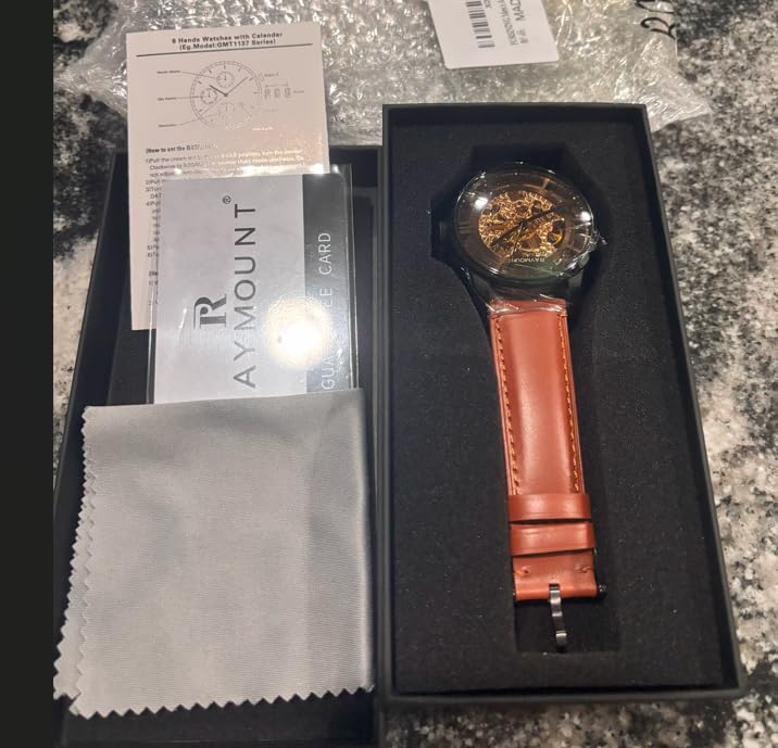 FORSINING Men's Automatic Watch with Mechanical Movement, Skeleton Dial and Leather Band customer photo 2