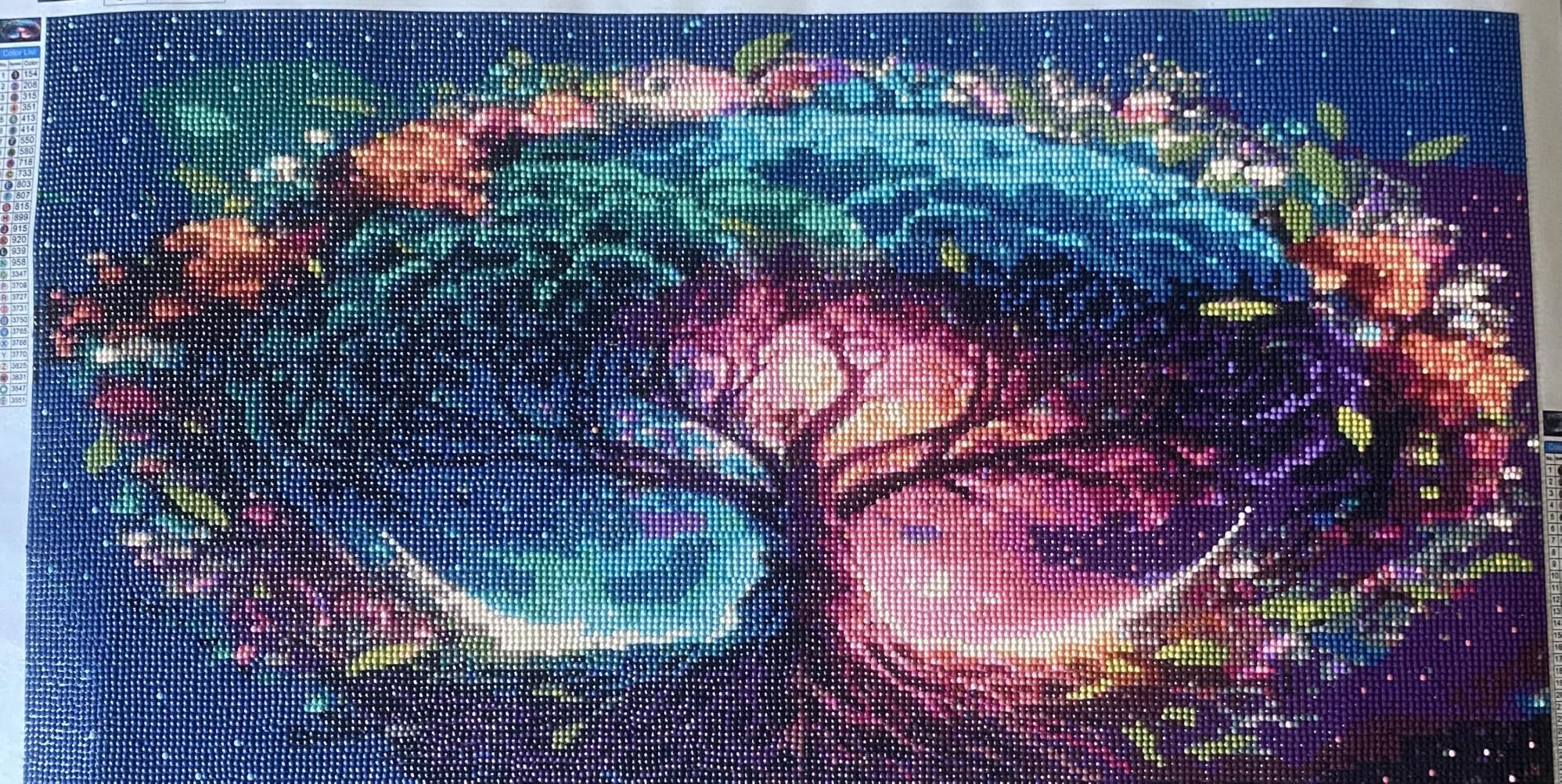 Large Life Tree Flowers Diamond Art Kits for Adults - 5D Tree Diamond Painting Kits for Adults, DIY Full Drill Large Flowers Diamond Art Painting, Gem Art Kits for Home Wall Decor 15.7x27.5inch customer photo 1