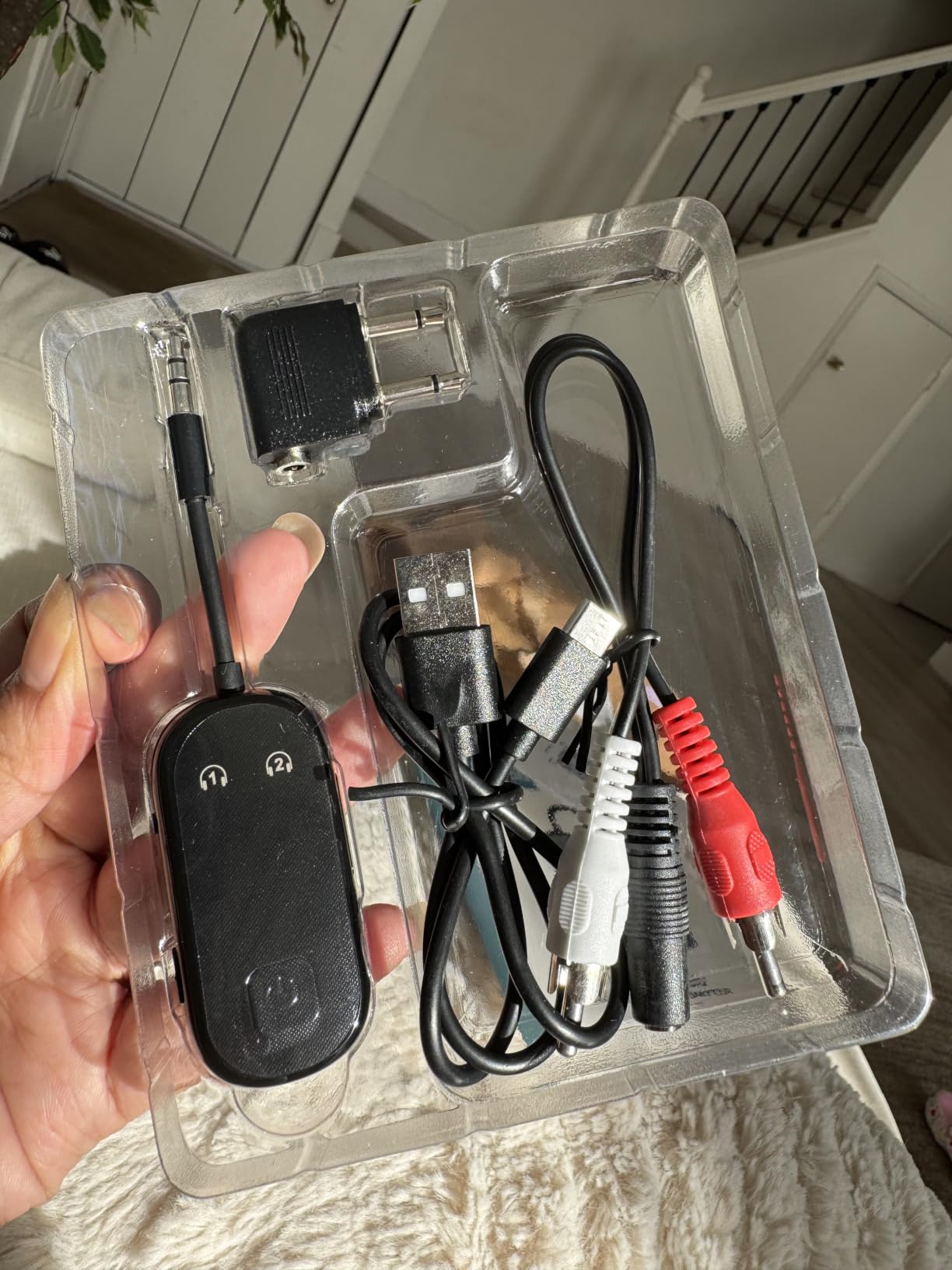 2026 Upgrade Pro Bluetooth 6.0 Transmitter Receiver - 2-in-1 Adapter | For TV, plane, gym, car & home. Dual Link for 2 headphones. Low latency, stable. Works with all AirPods & wireless headphones customer photo 1