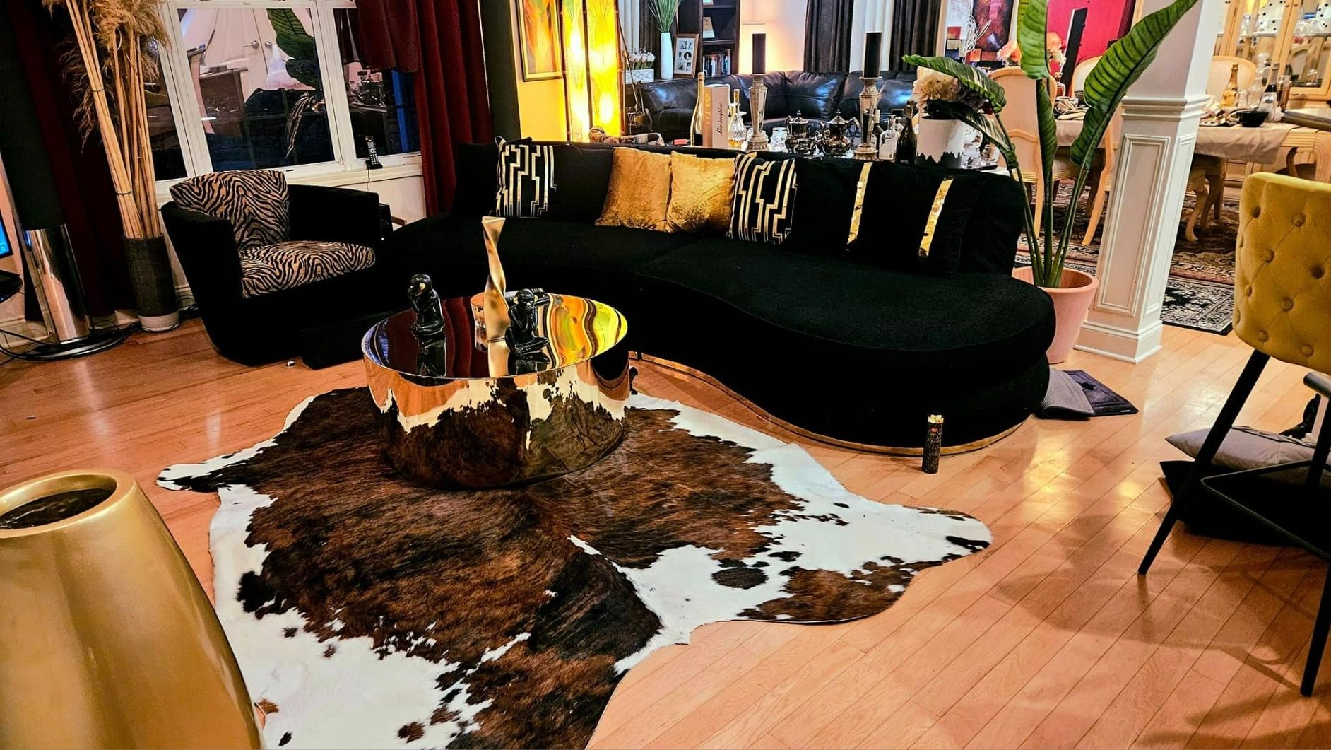 Tall Floor Vase - Matte Black & Gold Tall Decorative Vase, 24 Inch Modern Resin Vase for Pampas Grass customer photo 1