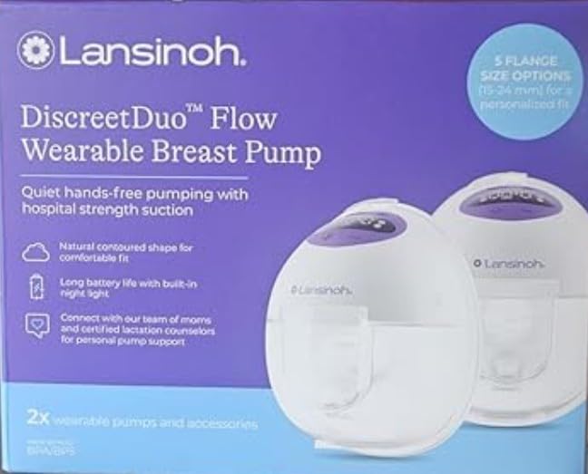 Lansinoh Discreet Duo Flow Wearable Breast Pump | 4 Pumping Modes, 9 Levels Hospital Strength Suction, LED Display, Leak-Resistant, 5 Breast Flange Sizes Included customer photo 1