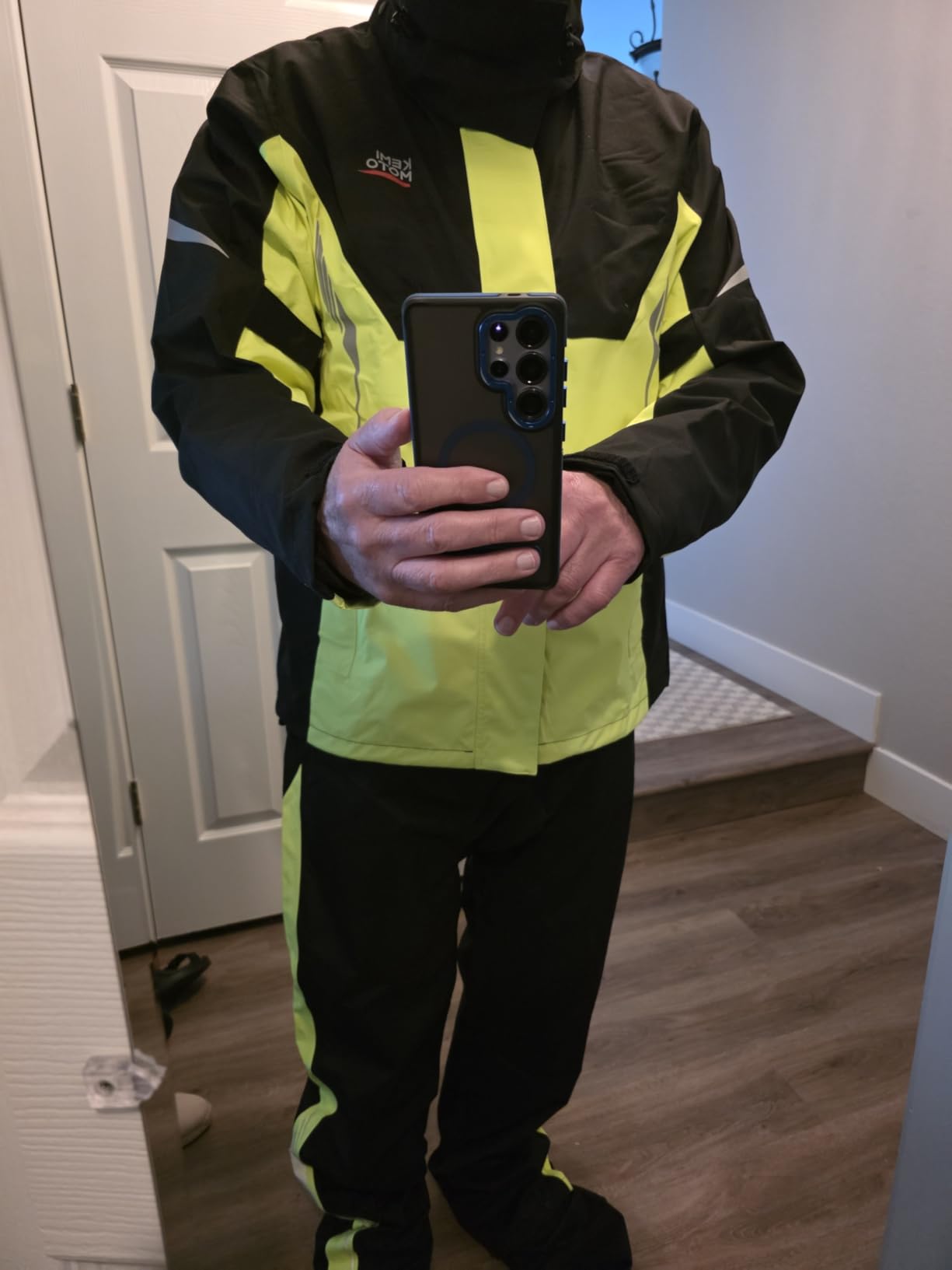 KEMIMOTO Rain Suit for Men, Motorcycle Rain Gear Waterproof Powersports Heavy-duty Rain Gear customer photo 1