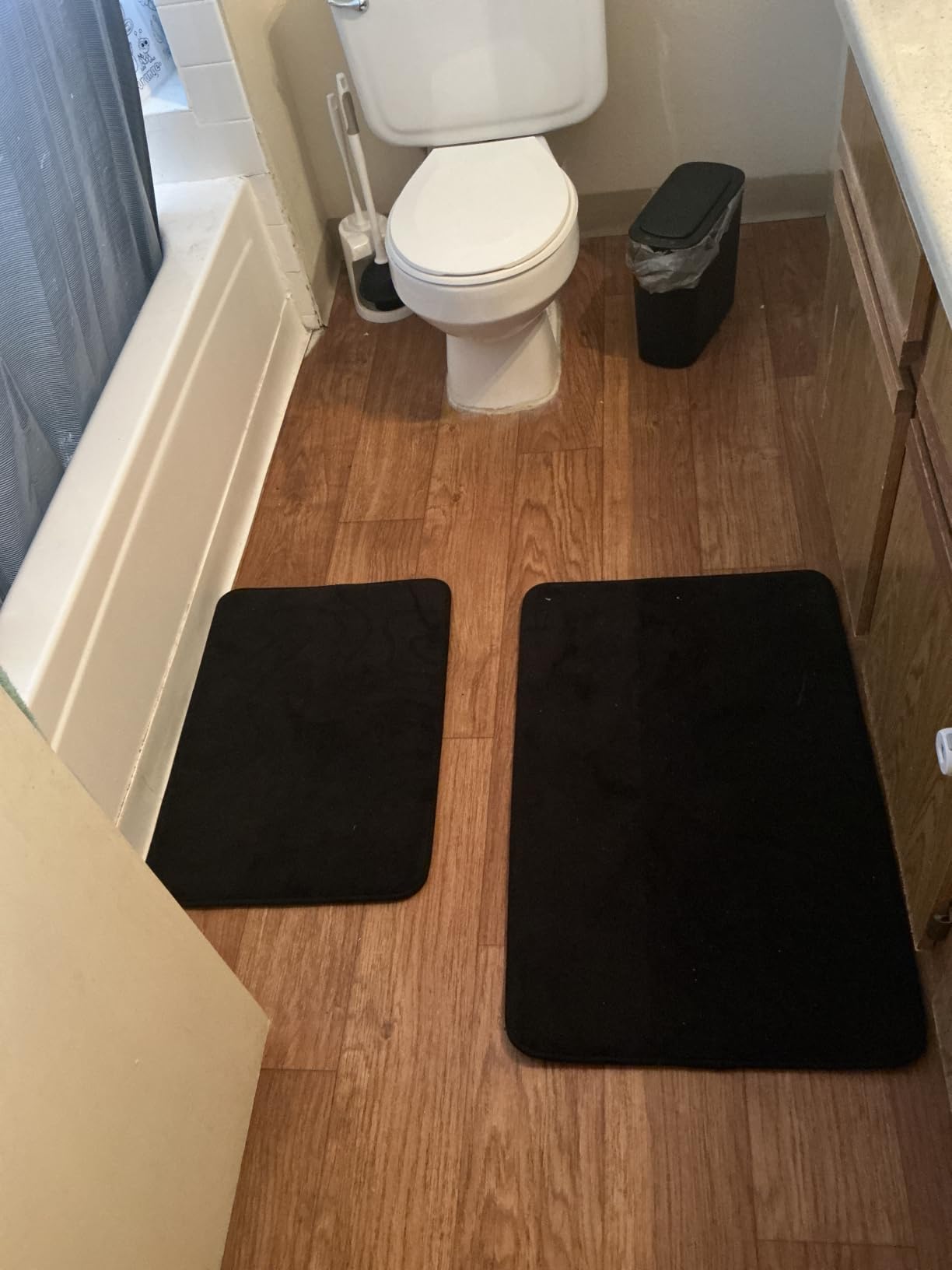 Memory Foam Bathroom Rugs Sets 5 Piece - Extra Thick Ultra Soft Absorbent Bath Mat Set, Non-Slip Machine Washable Bath Rugs for Bathroom, Tub & Shower, Home Decor Accessories, Dark Blue customer photo 2