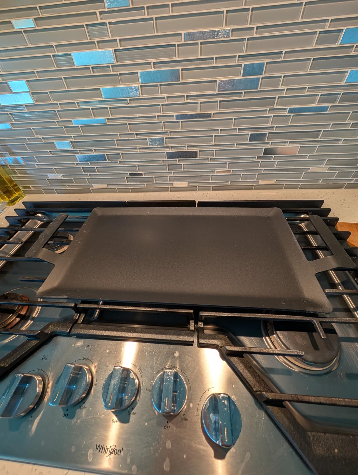 Universal Square Carbon Steel Griddle for Gas/Electric Stove Induction Cooktop and Oven, Thick Heavy-duty Carbon Steel, Vegetable Oil Pre-seasoned Nitrided Coating Process customer photo 1