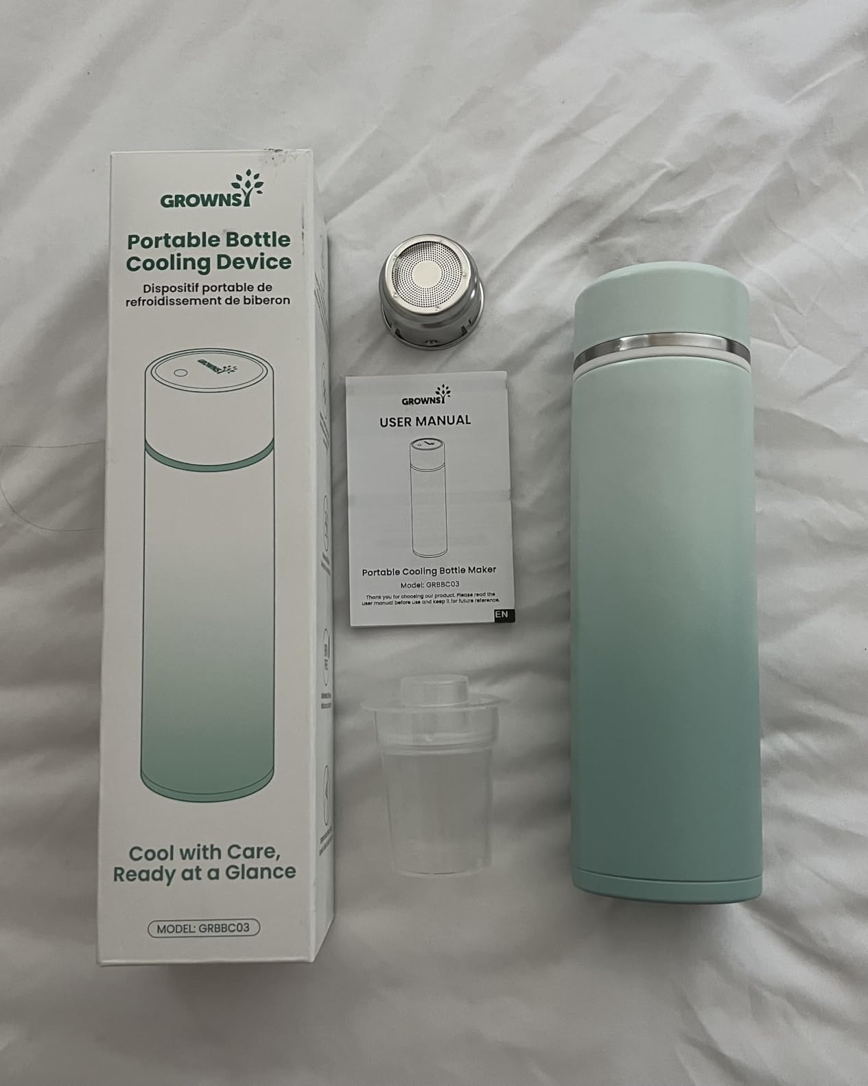 Grownsy Portable Baby Formula Bottle Maker, Rapid Cooling, Green customer photo 2