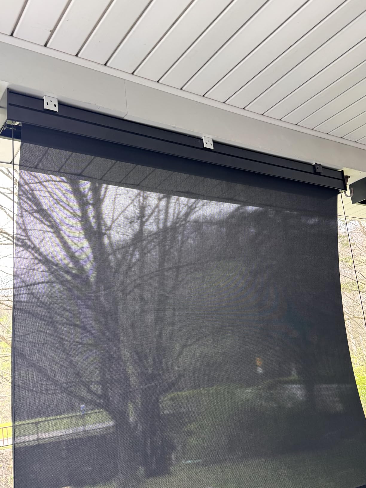 Yoolax Motorized Outdoor Shades for Patio 2-16 FT Wide Built-in Solar Power | Customized Electric Sun Shade, Retractable Patio Screens for Porch, Smart Outdoor Blinds with Remote App Control, 3% Openness customer photo 2