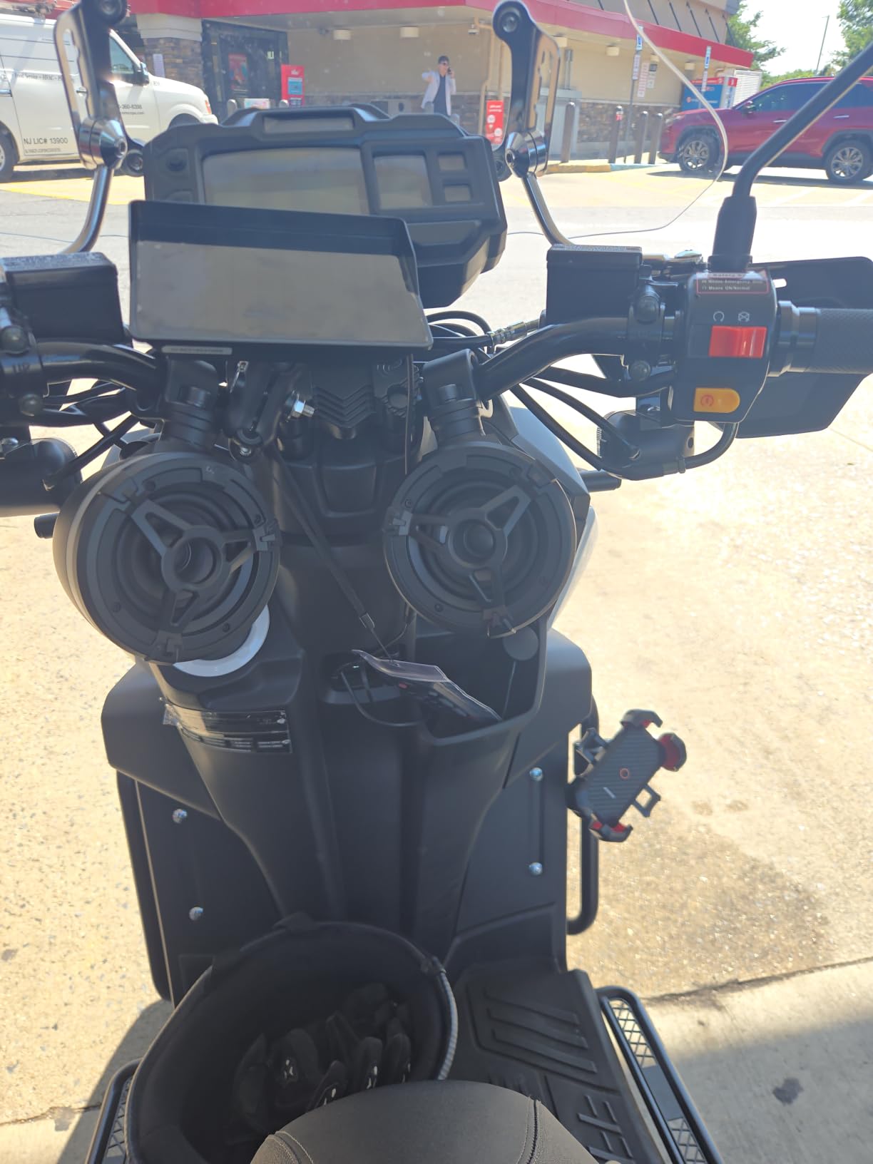 KEMIMOTO Motorcycle Speakers Handlebar Mount, Compatible with Bluetooth IP66 Waterproof Motorcycle Tower Audio System with RGB Lights for Highway Riding customer photo 1