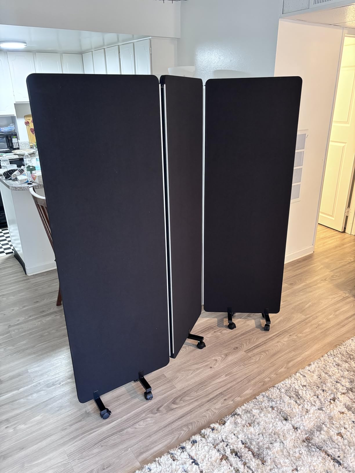 Room Divider Privacy Panel, 4 Panel Acoustic Wall Partition, Sound Dampening | Folding Completely & Save Space, Noise Canceling Cubicle, 8 FT Wide Room Partition Wall for Indoor Bedroom, Office, Hospital customer photo 1