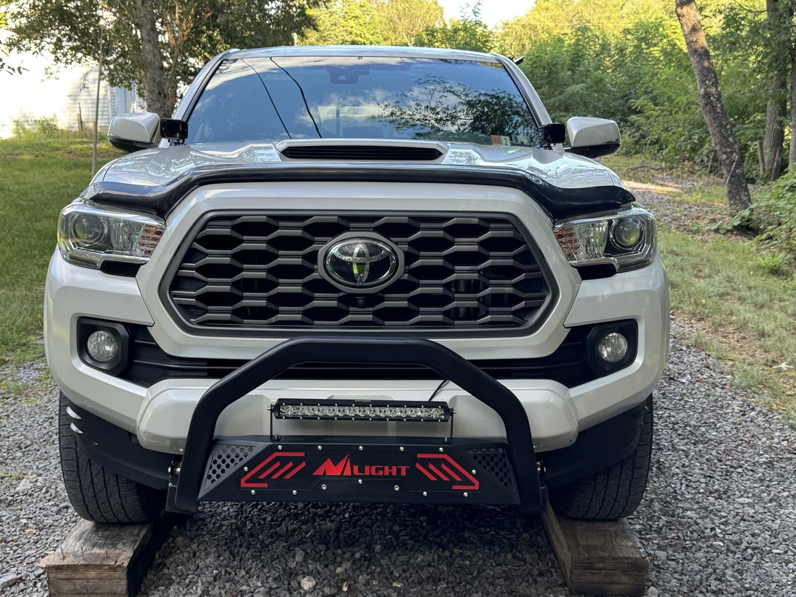 Nilight Bull Bar with Light for 2016-2022 Honda Pilot, 2017-2024 Ridgeline | Fits 2018-2020 Odyssey, 2019-2024 Passport, 2014-2020 Acura MDX, grille brush guard w/ Licence Hole, auxiliary LED light customer photo 2