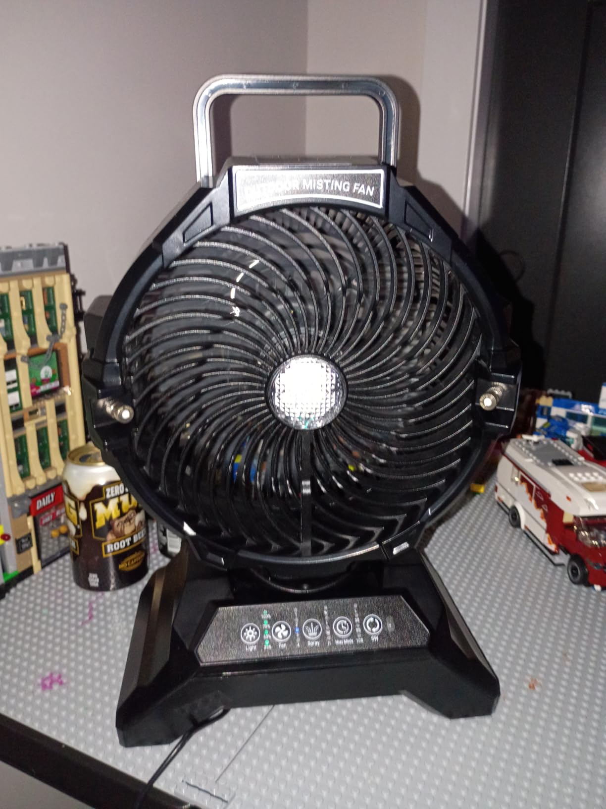 Portable Misting Fan for Outside, 70Hrs Camping Mister Fan, 15L Cooling Fan with Remote, Ice Fan with 4 Spray Speeds, 4 Misting Modes, 3 Light Modes for Garden/Camping/Party/Fishing customer photo 1