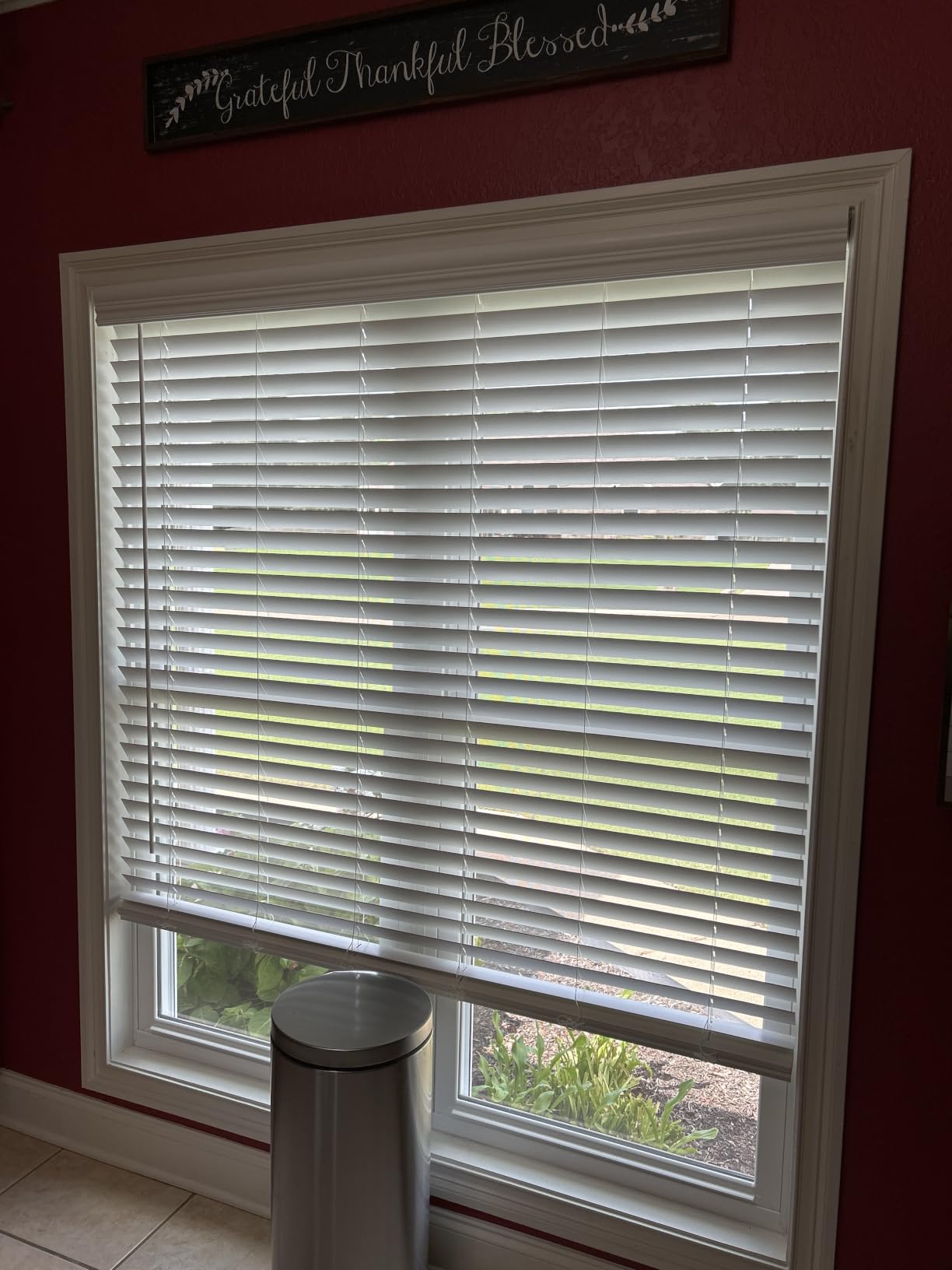 AOSKY 2 Inch Cordless Faux Wood Blind, 2