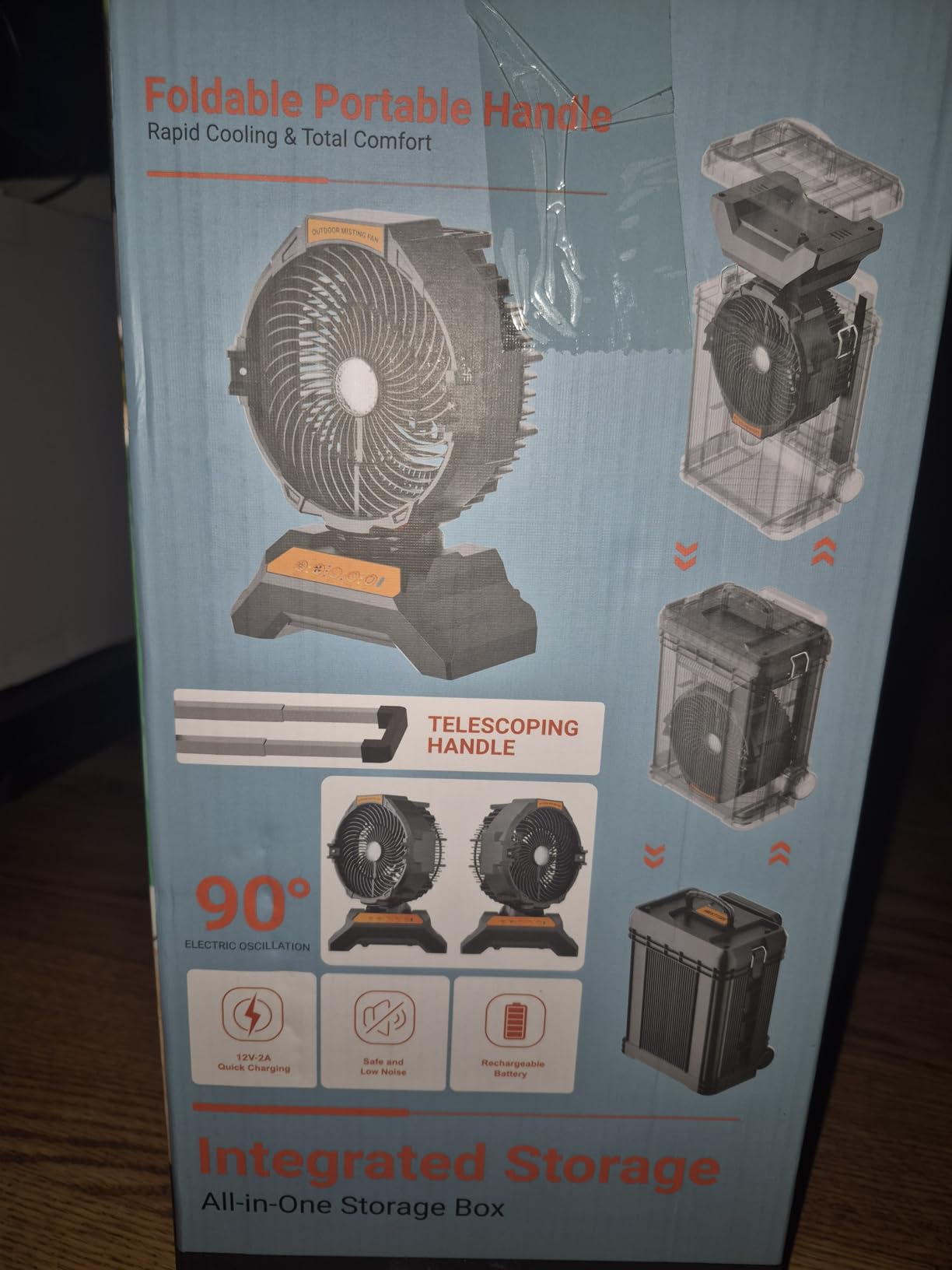 WESTTREE Misting Fan Portable Rechargeable with 4 Gal Large Bucket, Mist Fan with Retractable Handle & Oscillating Mister Outdoor Camping Cooling Fan for Patio/Beach/Fishing/Golf/Travel Essentials customer photo 2
