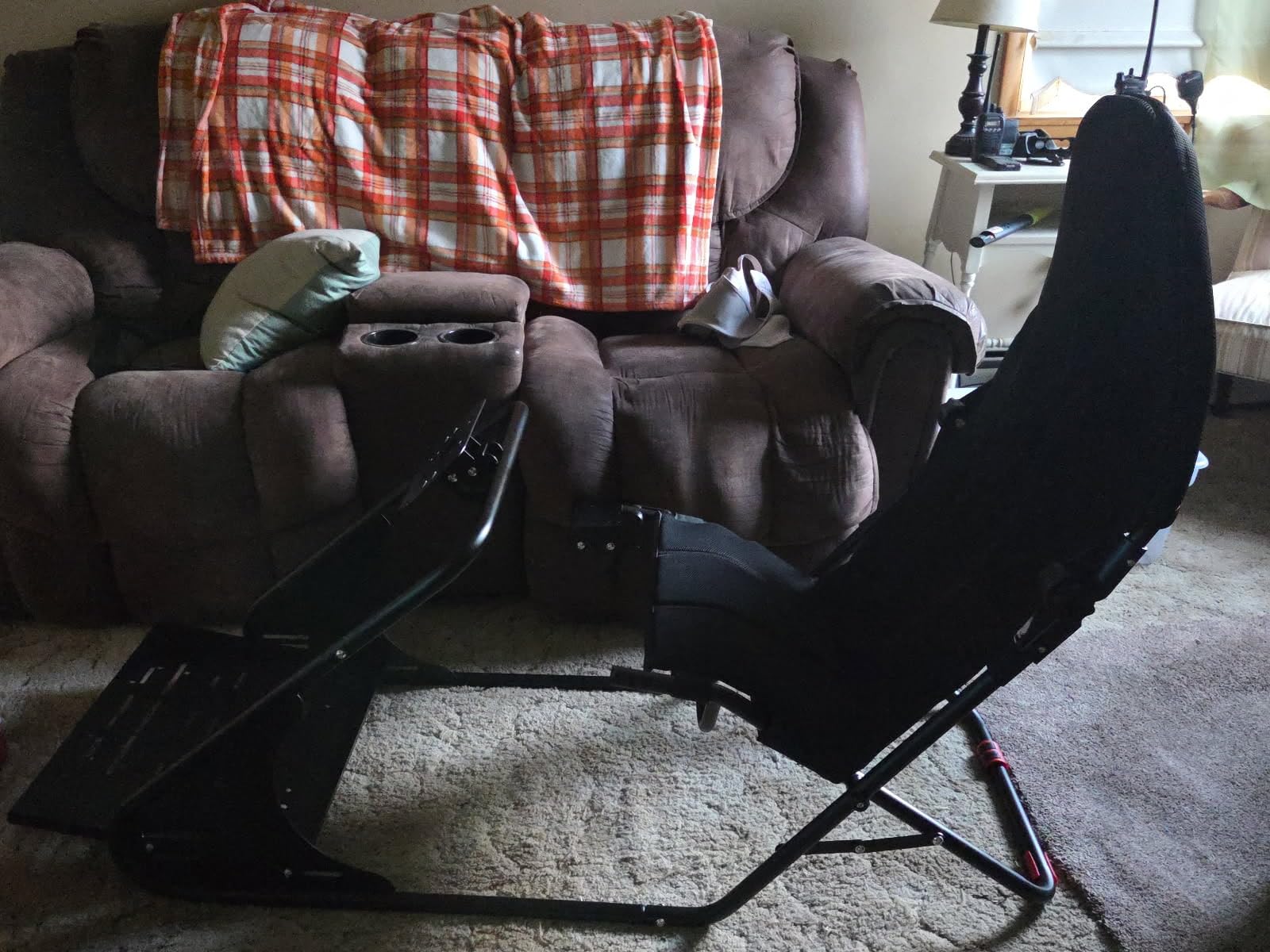 RACGTING Adjustable Racing Simulator Cockpit with Seat for PS5, Xbox & PC | Fits Logitech, Thrustmaster, Fanatec & MOZA, reinforced steel frame, reclining mesh seat, adjustable wheel & pedal decks customer photo 2