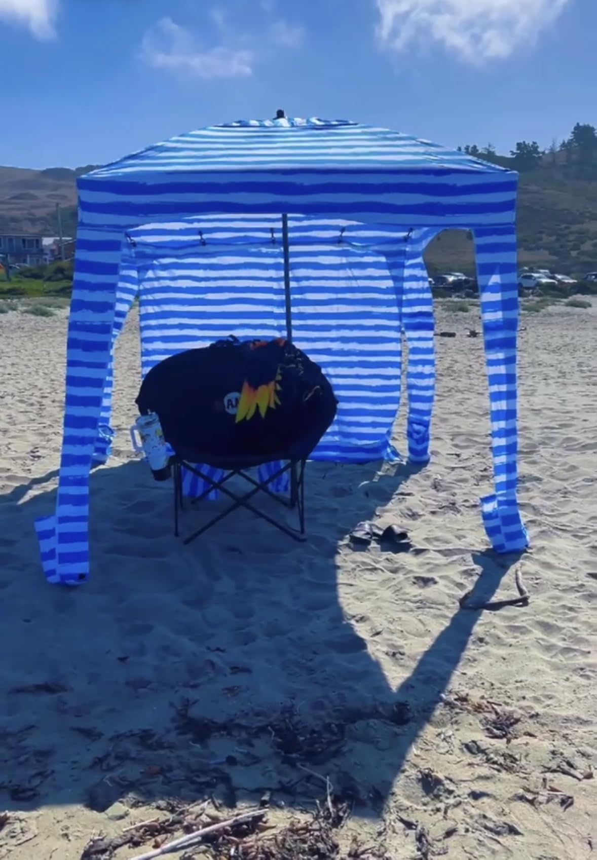 OLIXIS Beach Cabana, Canopy Tent, Sun Shade, 6FTx6FT | Beach Tent UPF 50+, Easy Setup, Side Wall, Wind Resistant, Cool Shelter for Whole Family customer photo 1