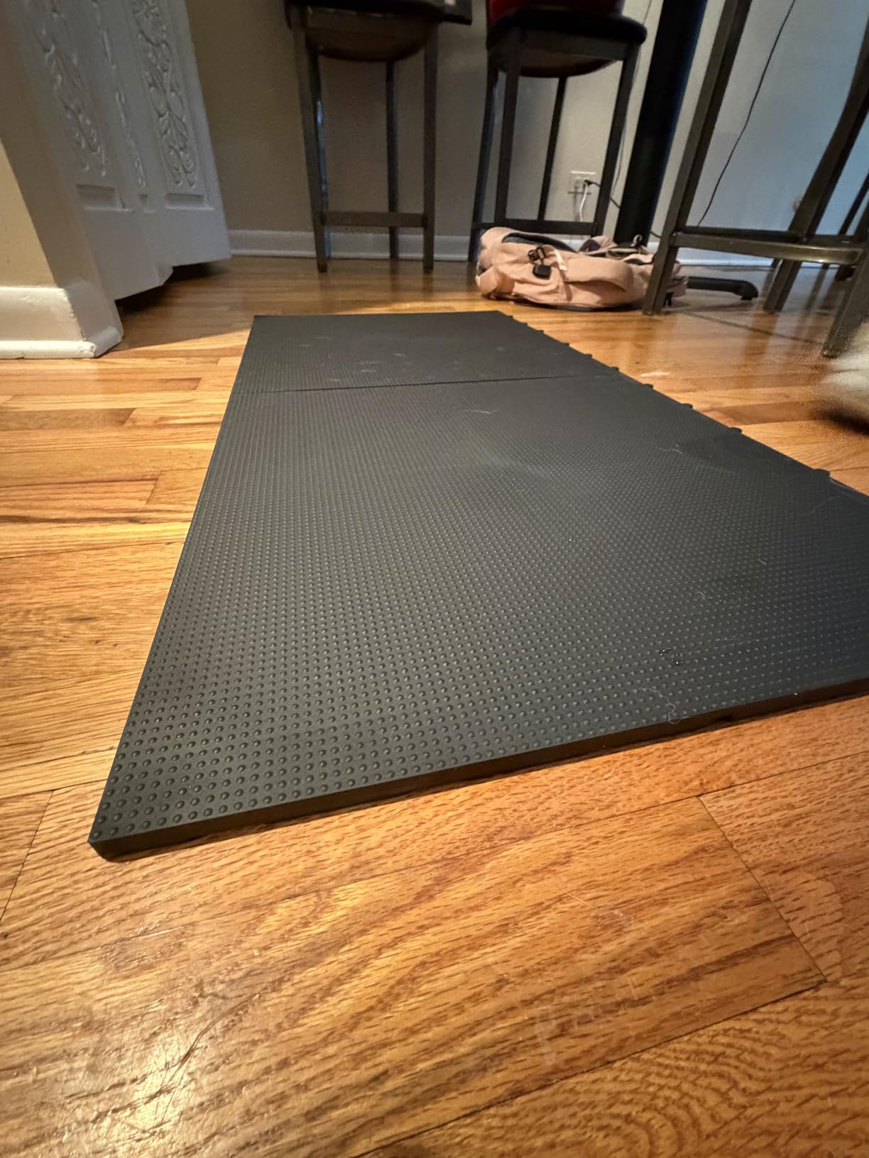 Baselayer Performance Series Interlocking Floor Tiles - Durable ½ in TPE (Rubber Like, NOT Foam, no Odor) - Gym Flooring for Weights & Heavy Equipment - Black, 30 SqFt (12 Pack) - Made in USA customer photo 2