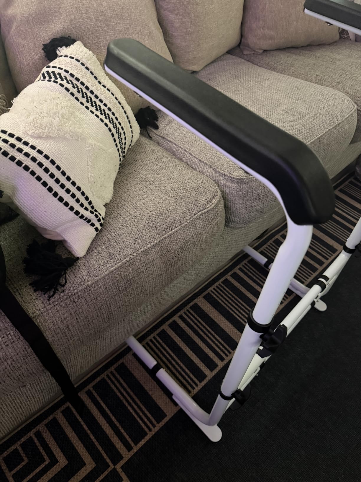 SPECILITE Couch Stand Assist Aid for Elderly with Wide Handle, Up to 450Lbs | Height & Width Adjustable Chair Lift Assist Devices, Stable Standing Supports, Stand Up Rails for Seniors, Disabled, White customer photo 1