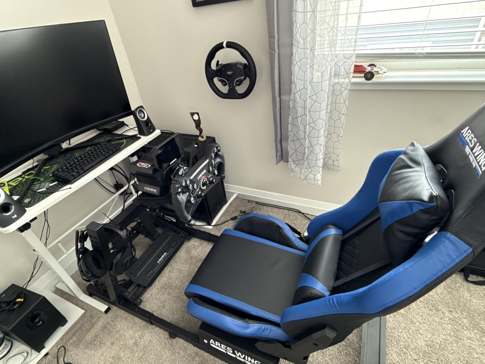 ARES WING Sim Racing Cockpit with Seat, Sim Racing Rig for 16Nm, Red | Adjustable Driving Simulator Cockpit with Headrest and Lumbar customer photo 1