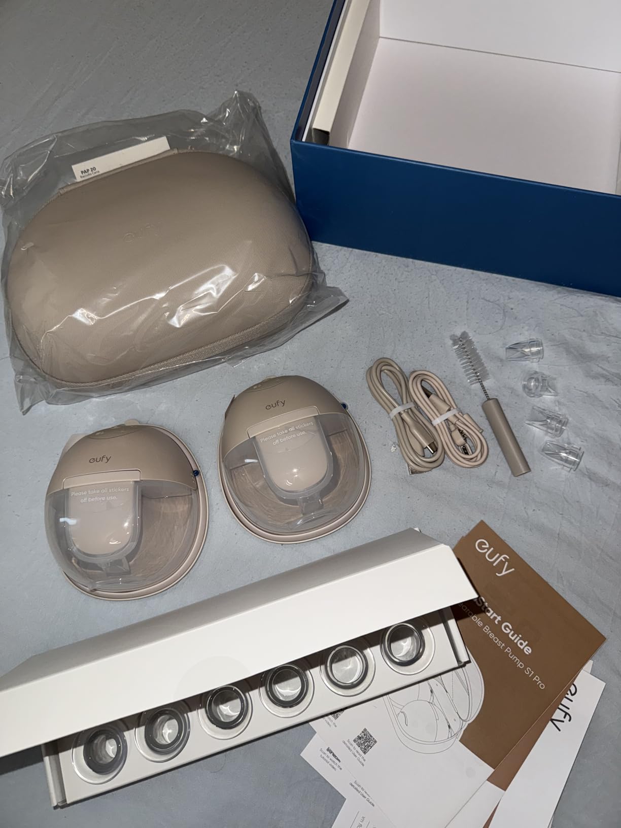 eufy Security Heated Massage Wearable Breast Pump S2 Pro, Charging Case | HeatFlow 2.0, VibraPump Massage, Nipple Light, Full Milk Alert, 7-Day Battery, App DIY Rhythm, Double-Sealed Flange customer photo 1