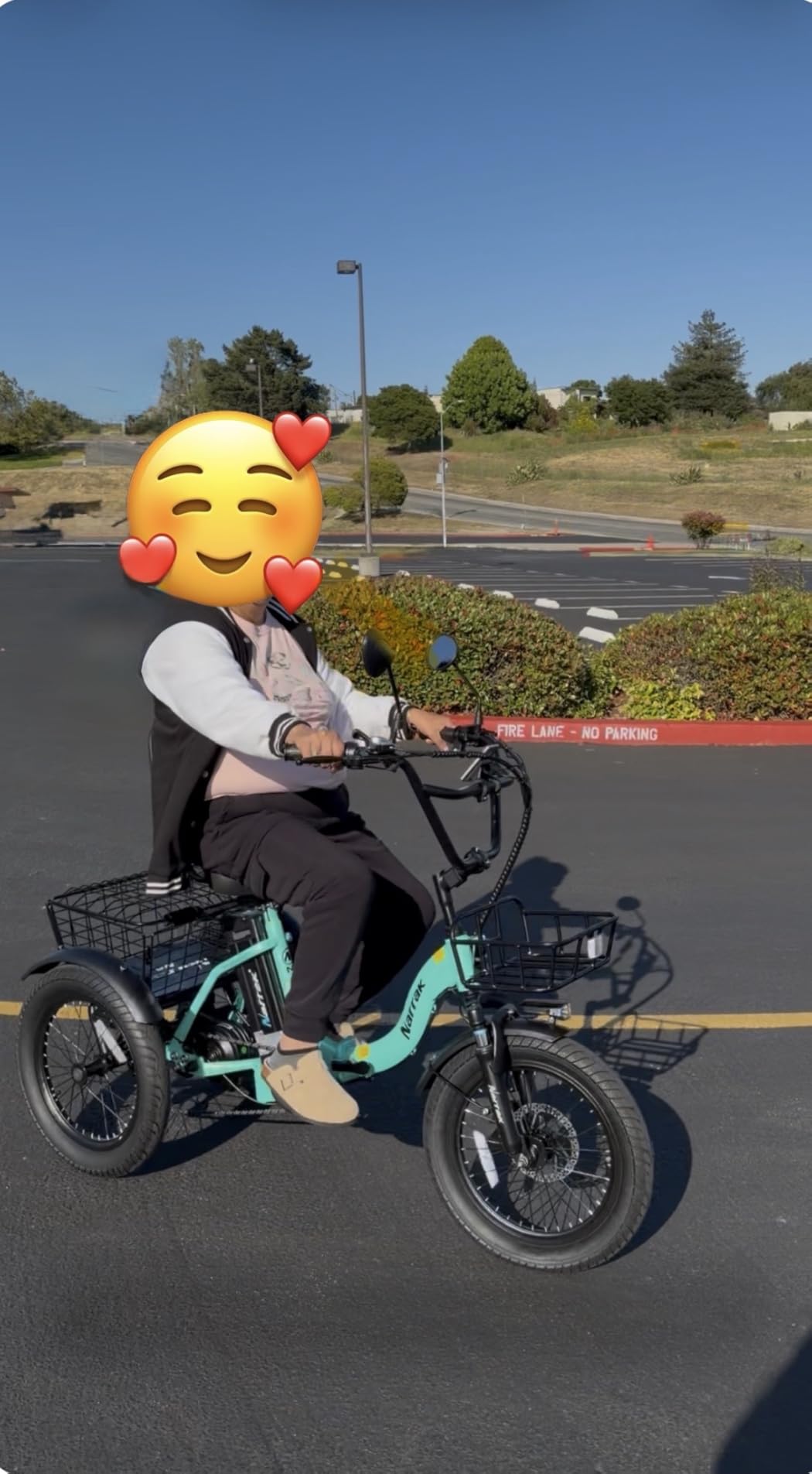 NARRAK Electric Tricycle for Adults,Fat Tire Folding Electric Trike,3 Wheels Electric Bicycle Bikes, Peak 1100W Step-Thru Etrike with Removable Battery and Large Basket customer photo 2