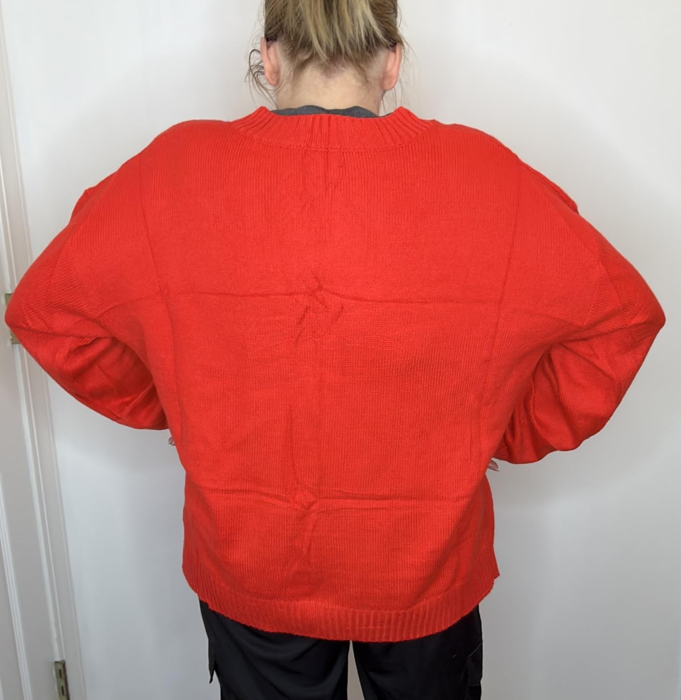 Womens Oversized Cashmere Blend V Neck Cozy Pullover Sweaters Tops customer photo 2