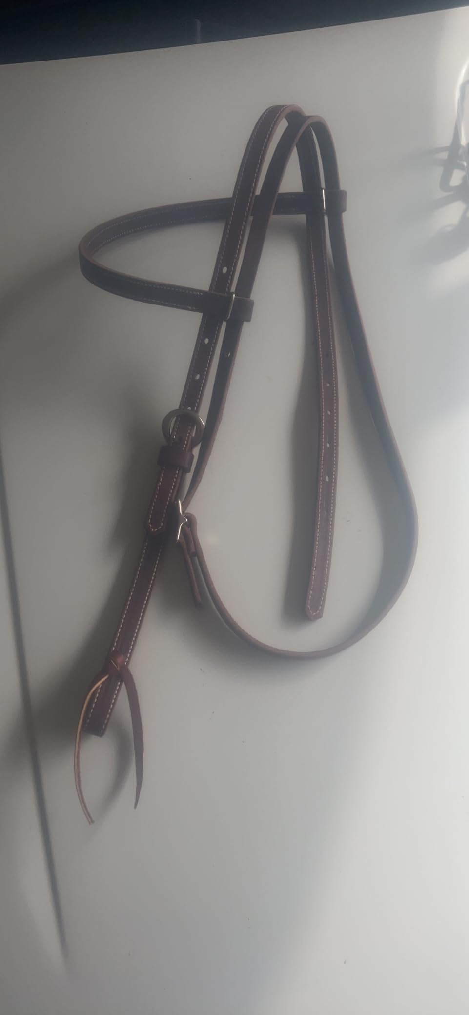 Weaver Leather Latigo Leather Browband Headstall,Burgundy customer photo 1