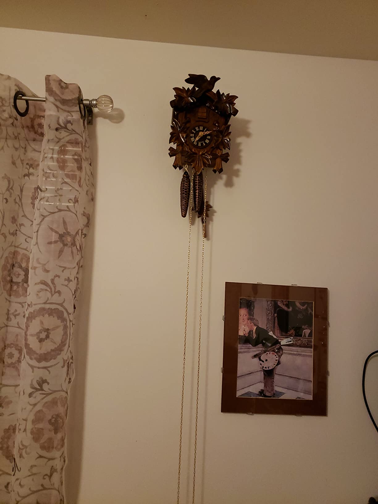 One Day Hand-Carved Cuckoo Clock with Five Maple Leaves & One Bird - 9 Inches Tall - Model # 11-09 customer photo 1