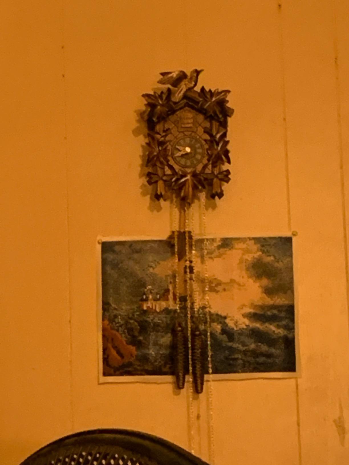 One Day Hand-Carved Cuckoo Clock with Five Maple Leaves & One Bird - 9 Inches Tall - Model # 11-09 customer photo 2