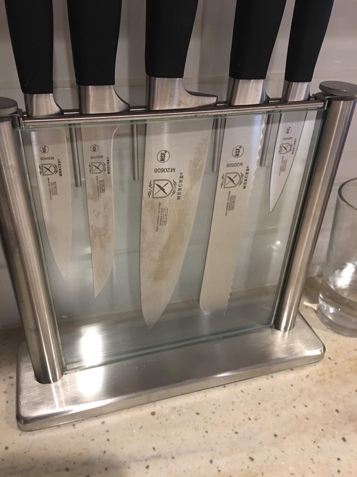 Mercer Culinary M20000 Genesis 6-Piece Forged Knife Block Set, Tempered Glass Block,Black customer photo 1