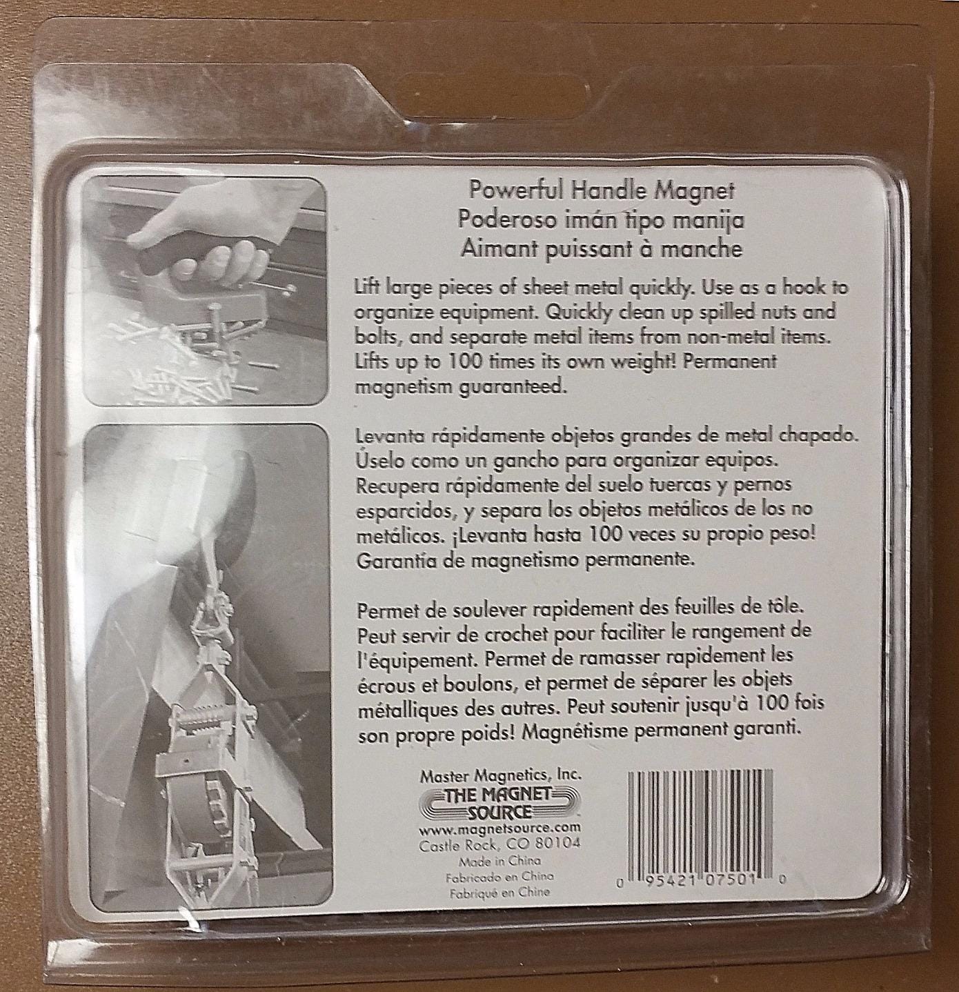 Master Magnetics Strong Magnet with Ergonomic Handle - 100 lb Pull Force, Red, 07501 customer photo 2