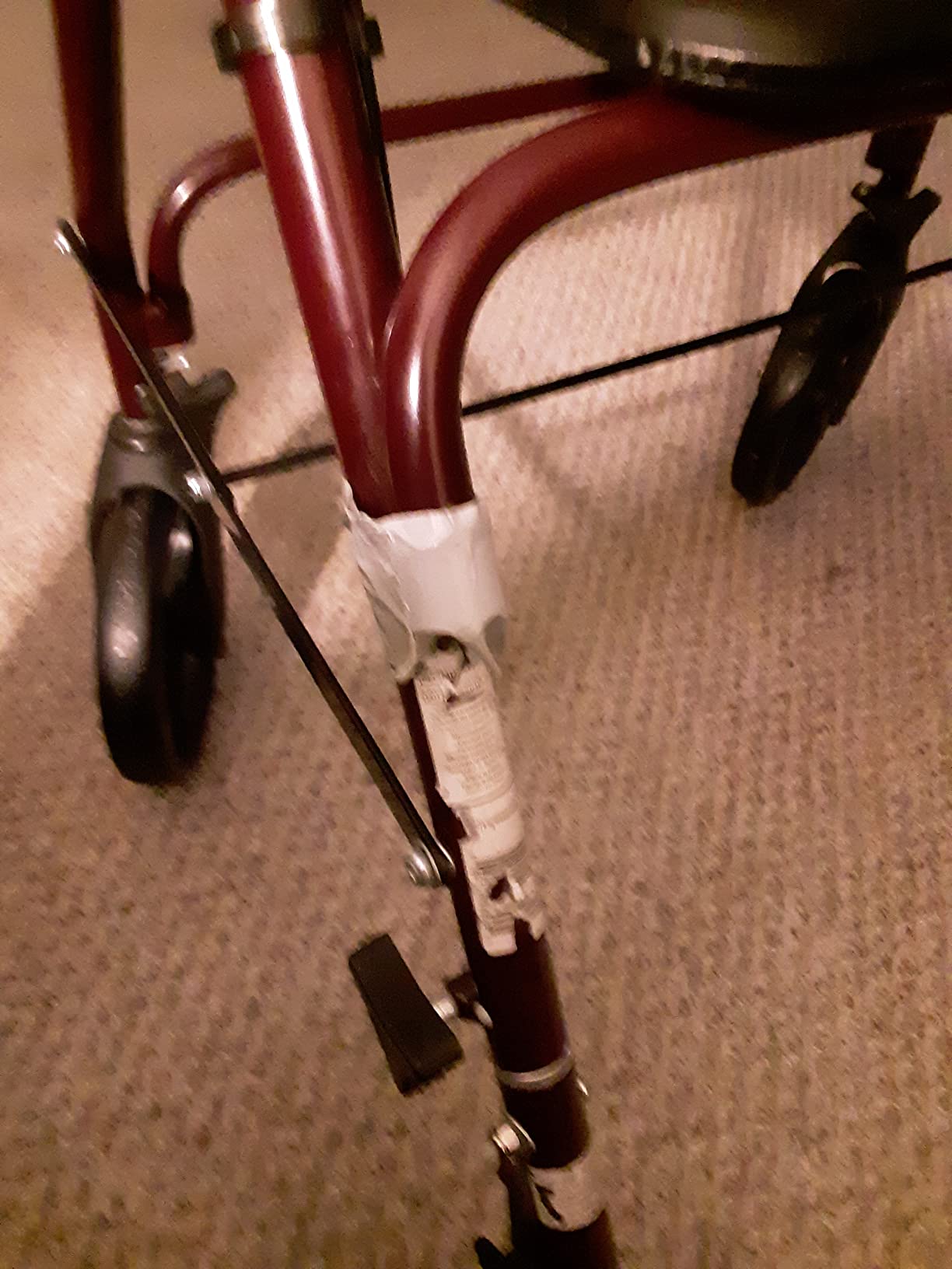 Medline Large Extra Wide Aluminum Bariatric Rollator Walker with Seat, Burgundy, 400 lb. Weight Capacity, Foldable, Under Seat Storage, 8