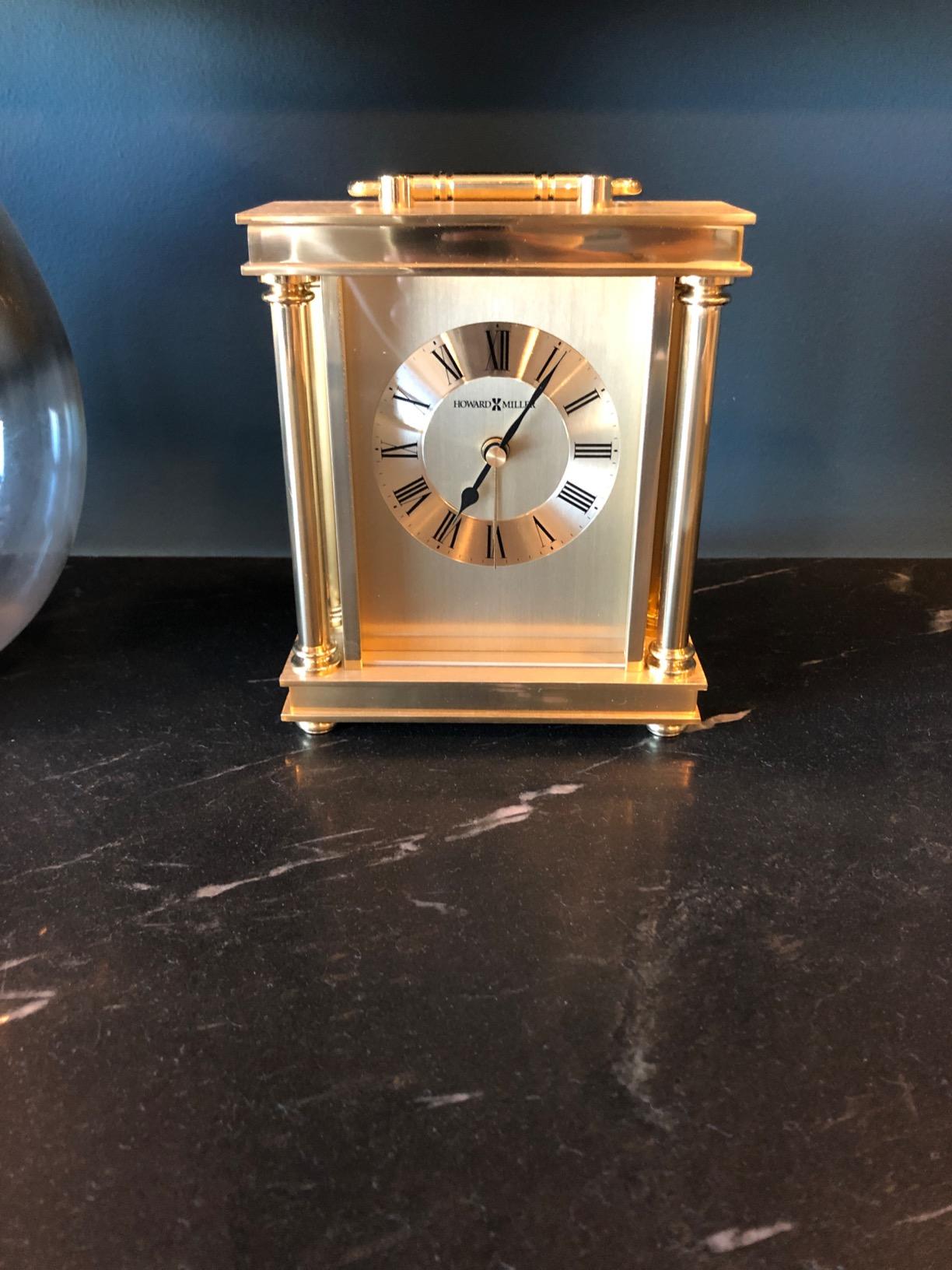 Howard Miller Audra Tabletop Carriage Clock – Brass Finish, Quartz Alarm, Silent Ticking, Roman Numerals, Vintage Style for Home, Desk & Bookshelf customer photo 2