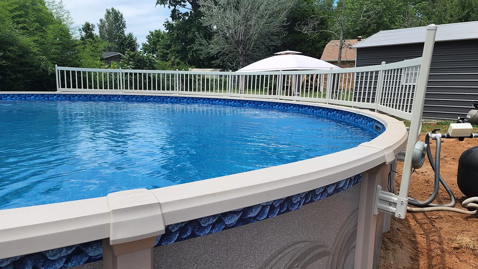 Vinyl WorksTaupe Premium Resin Above-Ground Pool Fence Base Kit A customer photo 1