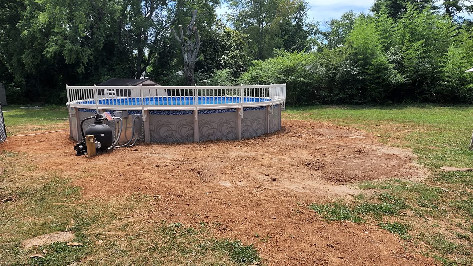 Vinyl WorksTaupe Premium Resin Above-Ground Pool Fence Base Kit A customer photo 2