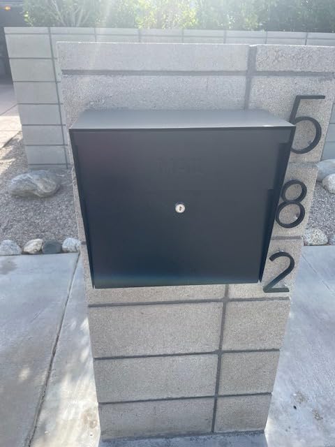 Mail Boss 7162 Metro, Black High Capacity Wall Mounted Locking Security Mailbox,Medium | Anti-pry locking door, fixed anti-fishing slot fits magazines, envelopes, and flat mail, weather-resistant powder coat. customer photo 1