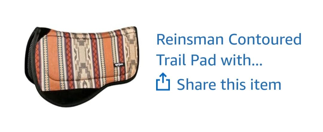 Reinsman Contoured Trail Pad with Breathable Non-Slip Tacky Too Bottom - Comfortable Durable Shock-Absorbing Stain & UV Resistant Horse Saddle Pad with Spine Relief Channel - 30