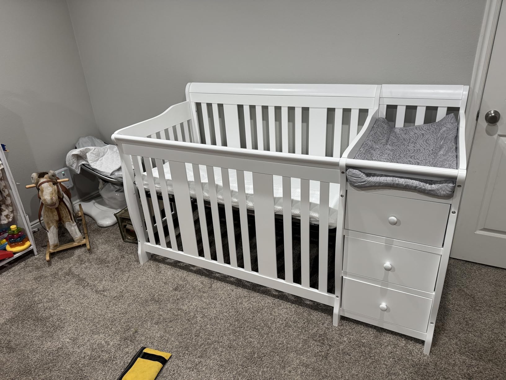 Storkcraft Portofino 5-in-1 Convertible Crib and Changer, White customer photo 1
