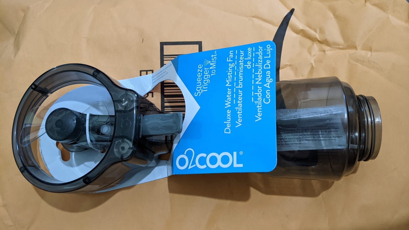 O2COOL Deluxe Handheld Misting Fan Battery Powered Grey customer photo 1
