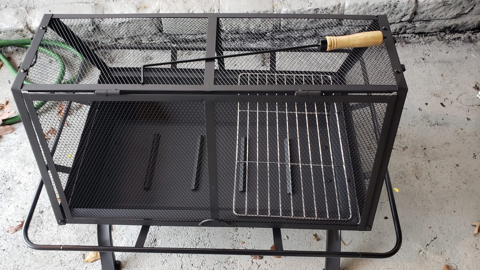 Sunnydaze Northland Rectangle Fire Pit with Grill, Heavy Duty Steel, 36