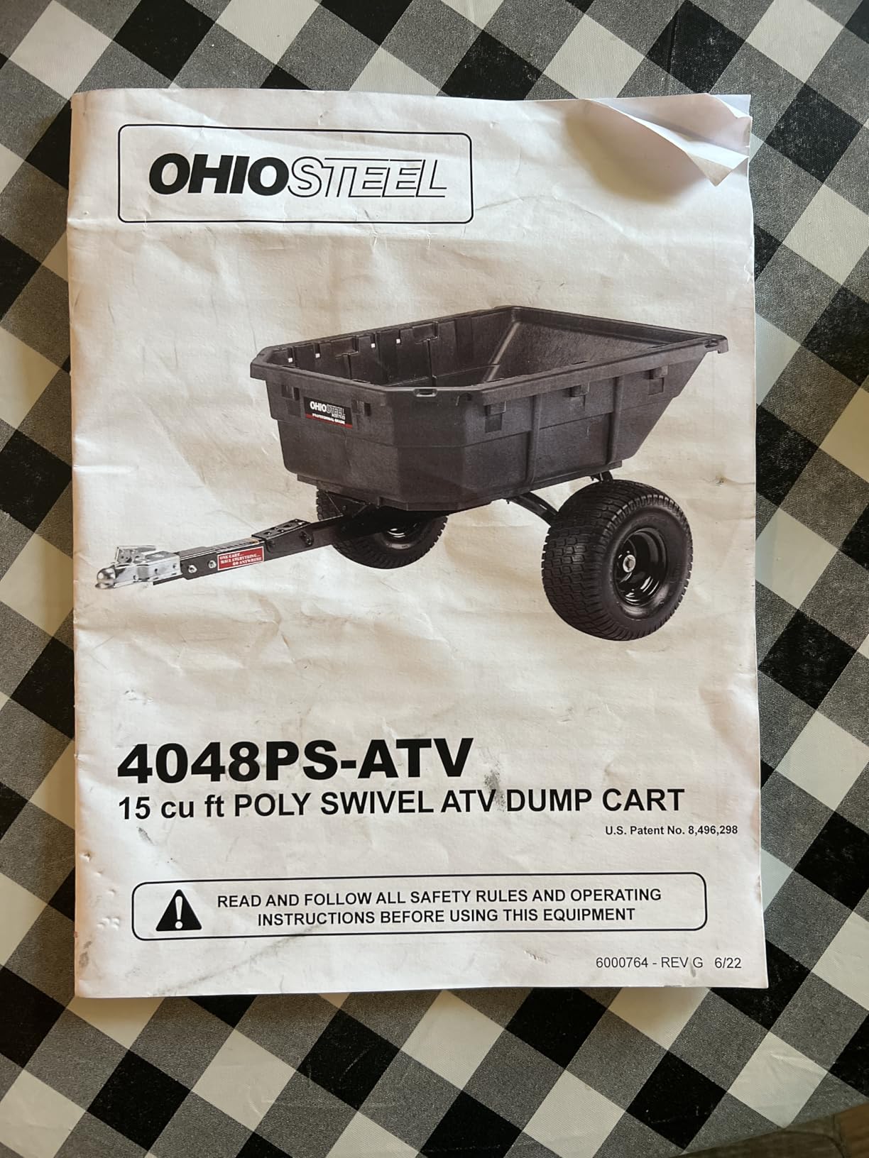 Ohio Steel 4048PS-ATV Poly Swivel ATV Dump Cart, 15 cu.ft., 1250 lb Load Capacity customer photo 2