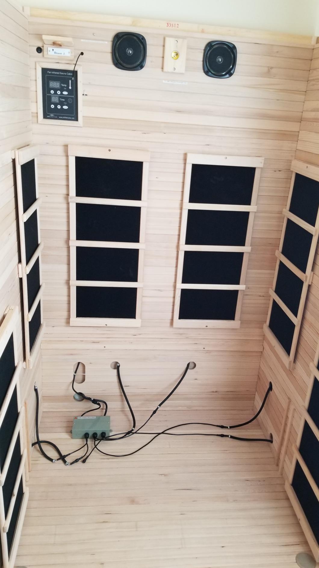 JNH Lifestyles Joyous 2 Person Low EMF 7 Carbon Heating Panel Far Infrared Sauna in Canadian Hemlock Wood with Bluetooth, MP3 Aux Connection customer photo 1