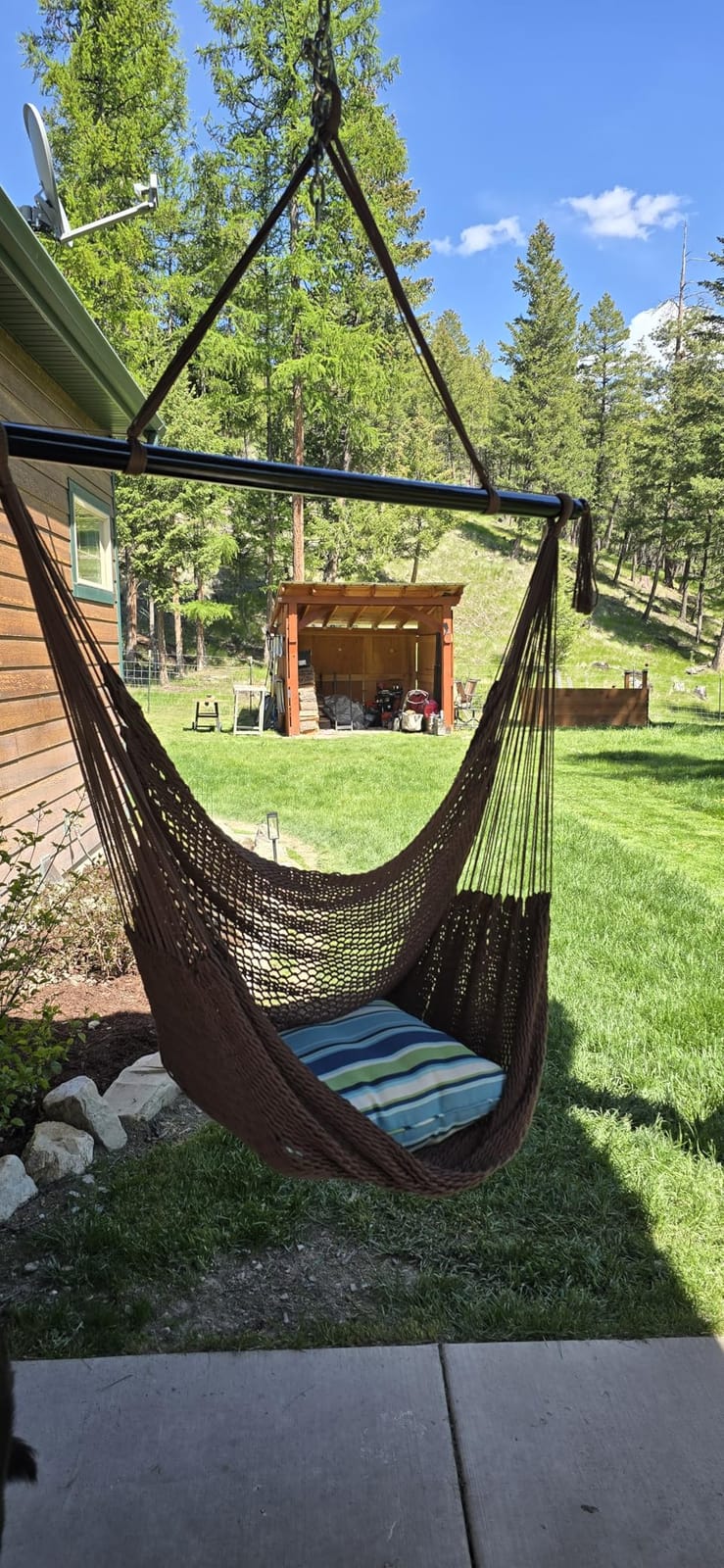 Sunnydaze Hanging Hammock Chair Swing for Patio, Caribbean, Tan customer photo 1
