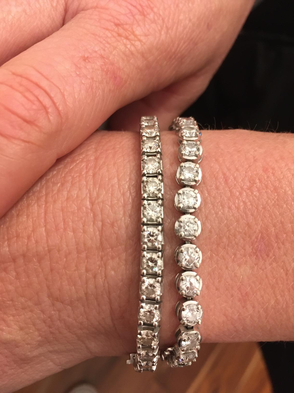 Houston Diamond District 3 to 22 CT Mined Natural Diamond Tennis Bracelet | 14K White Gold Round Cut 4 Prong Tennis Bracelet Jewelry for Women in Solid Gold Value Plus Collection customer photo 2