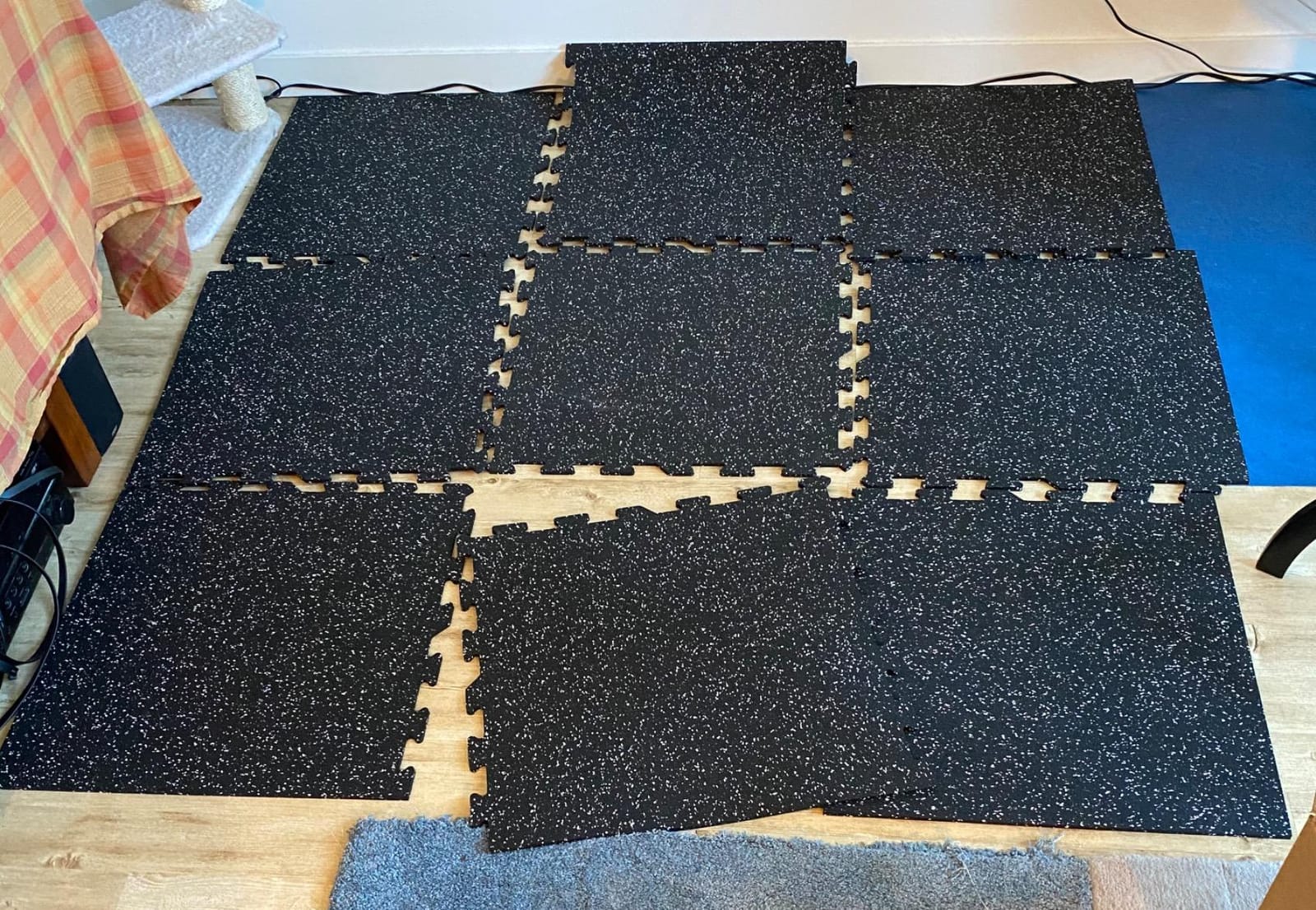 IncStores 8mm Strong Rubber Tiles (23in x 23in Tiles/Multi Piece Floor Kits) Interlocking Rubber Gym Mats for Home Gym Flooring & Fitness Room Floors customer photo 2