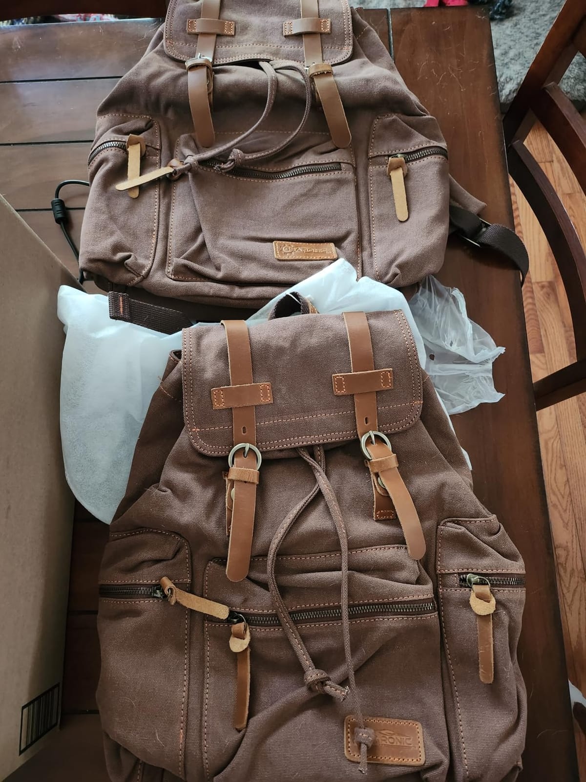 GEARONIC Vintage Canvas Backpack, Casual Daypack Backpacks for Men Women, 15inch Laptop Bag Travel Hiking Camping Rucksack customer photo 2