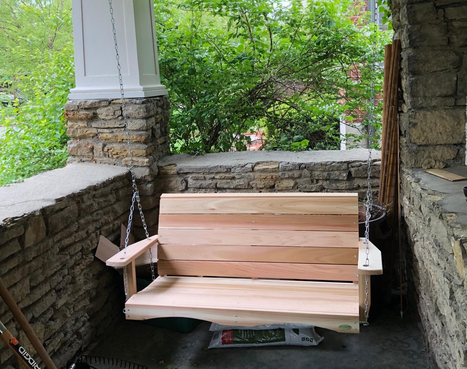 All Things Cedar Porch Swing, Solid Wood Frame, Natural, 4 Ft customer photo 1