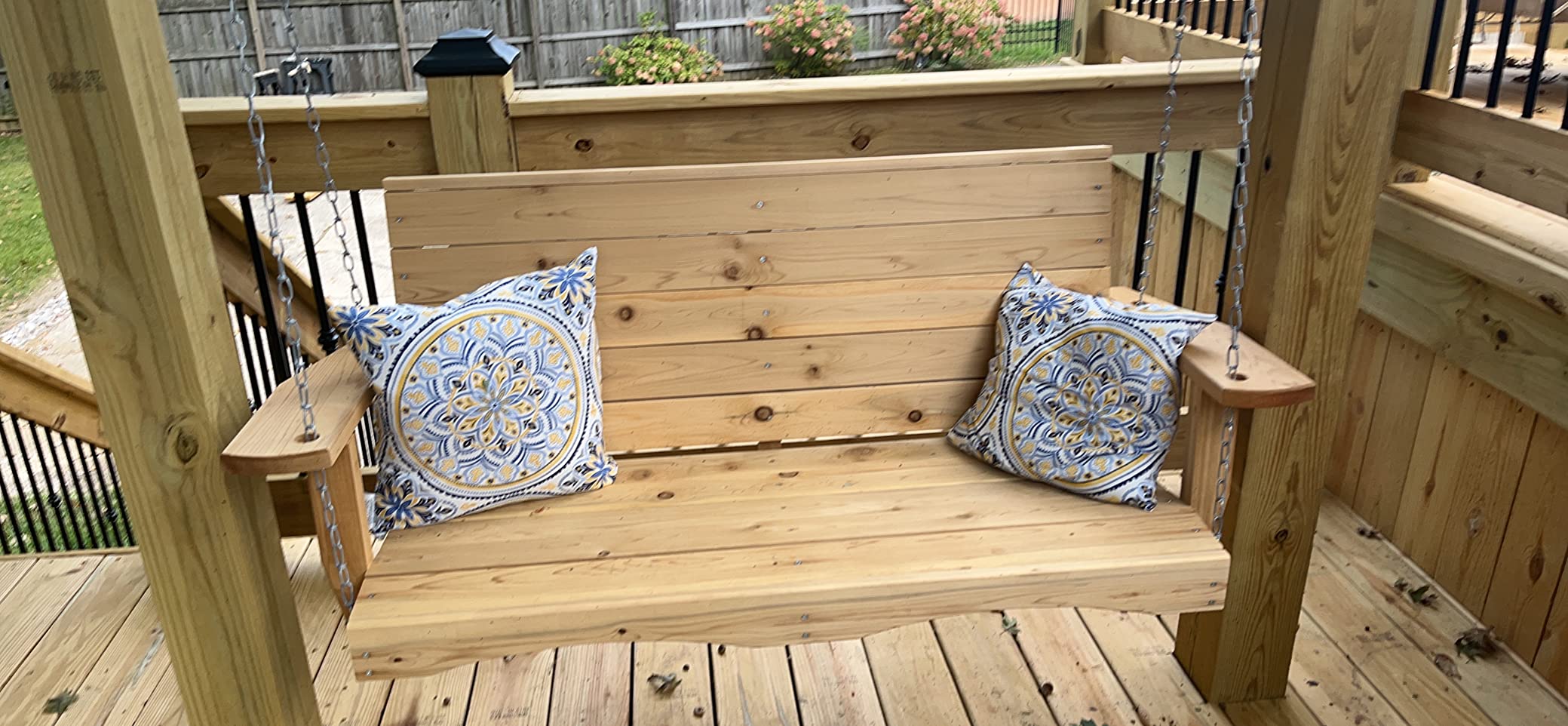 All Things Cedar Porch Swing, Solid Wood Frame, Natural, 4 Ft customer photo 2